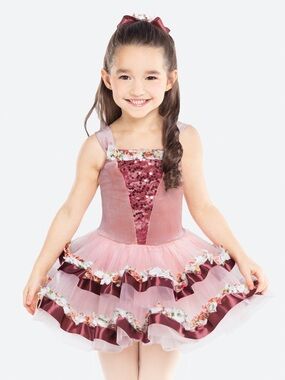 Revolution Wear Kids Pink Ballet Tutu Costume with Sequin Bodice